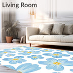 Gentle Blue Forget-Me-Not Blooms Rug