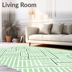 Light Green Intersecting Lines Composed Rug