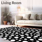 Black White Polka Dot Circles Rug