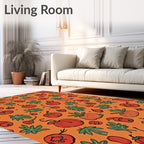 Autumn Harvest Pumpkin Tomato Arrangement Rug