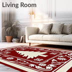 Crimson Tree Framed Floral Rug