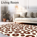Warm Brown Oval Scattered Scatter Rug