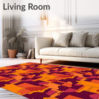 Warm Terracotta Geometric Cascade Rug