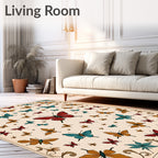 Whimsical Butterfly Garden Medallion Rug