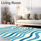 Oceana Blue Wave Ribbons Rug