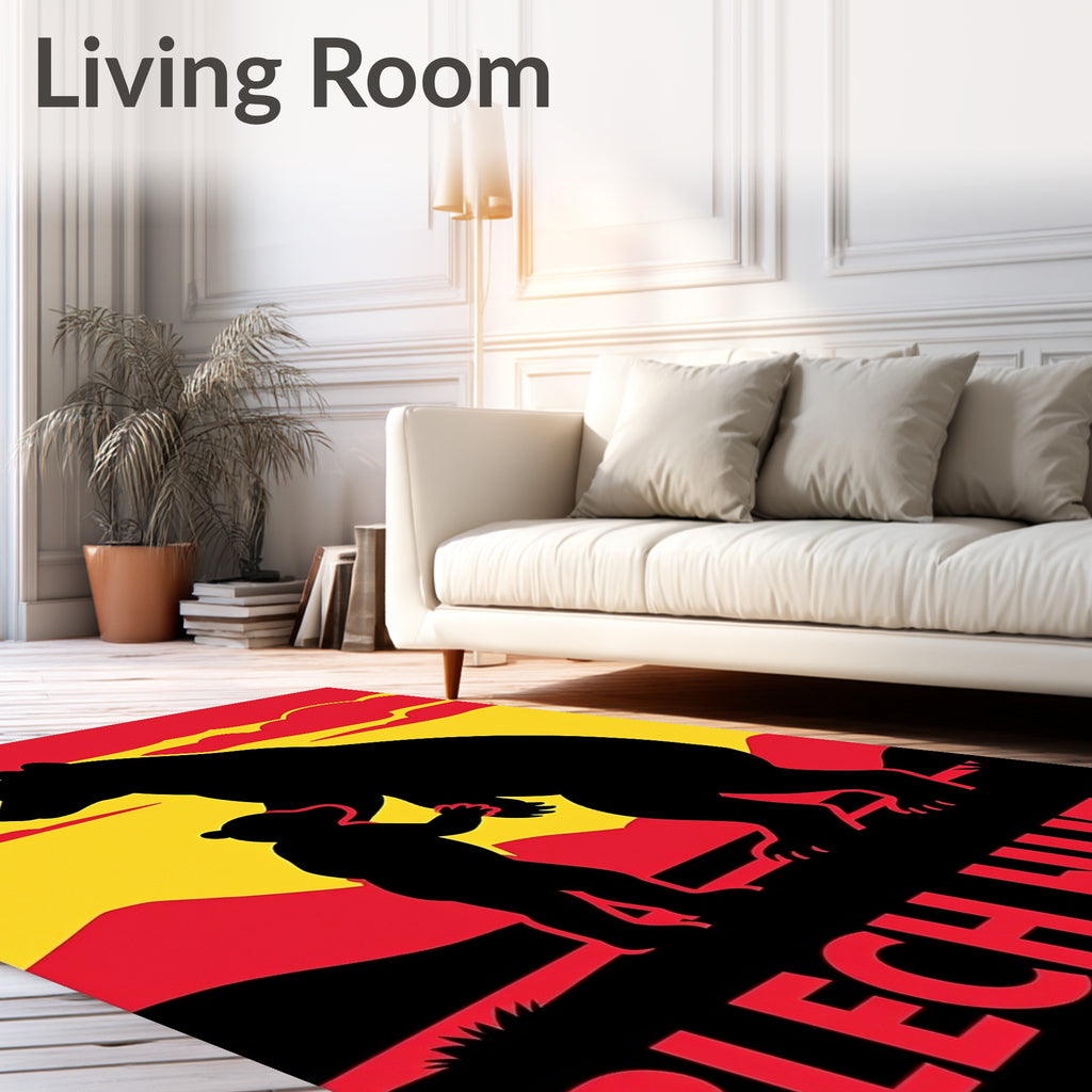 Bold Black Bear Cub Sunset Rug
