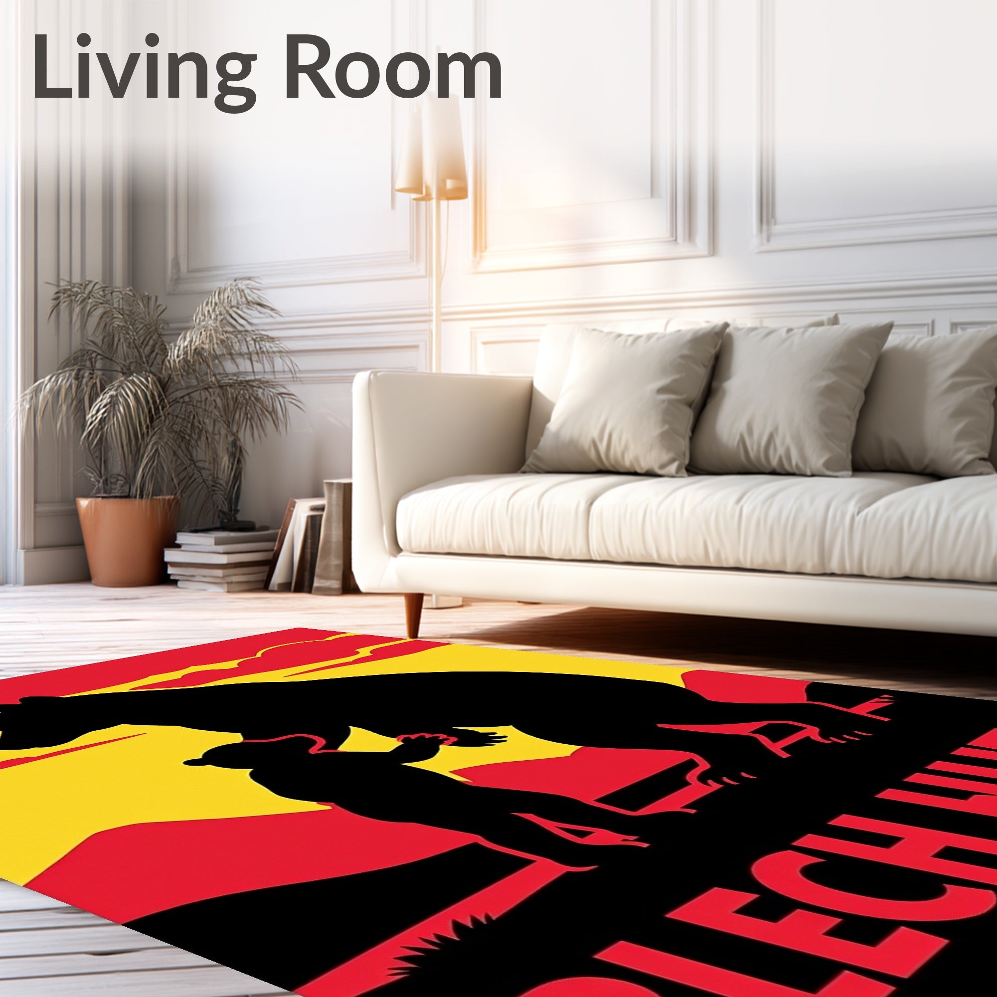 Bold Black Bear Cub Sunset Rug