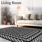Monochromatic Optical Illusion Square Rug