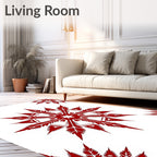 Crimson Radial Leaf Star Rug