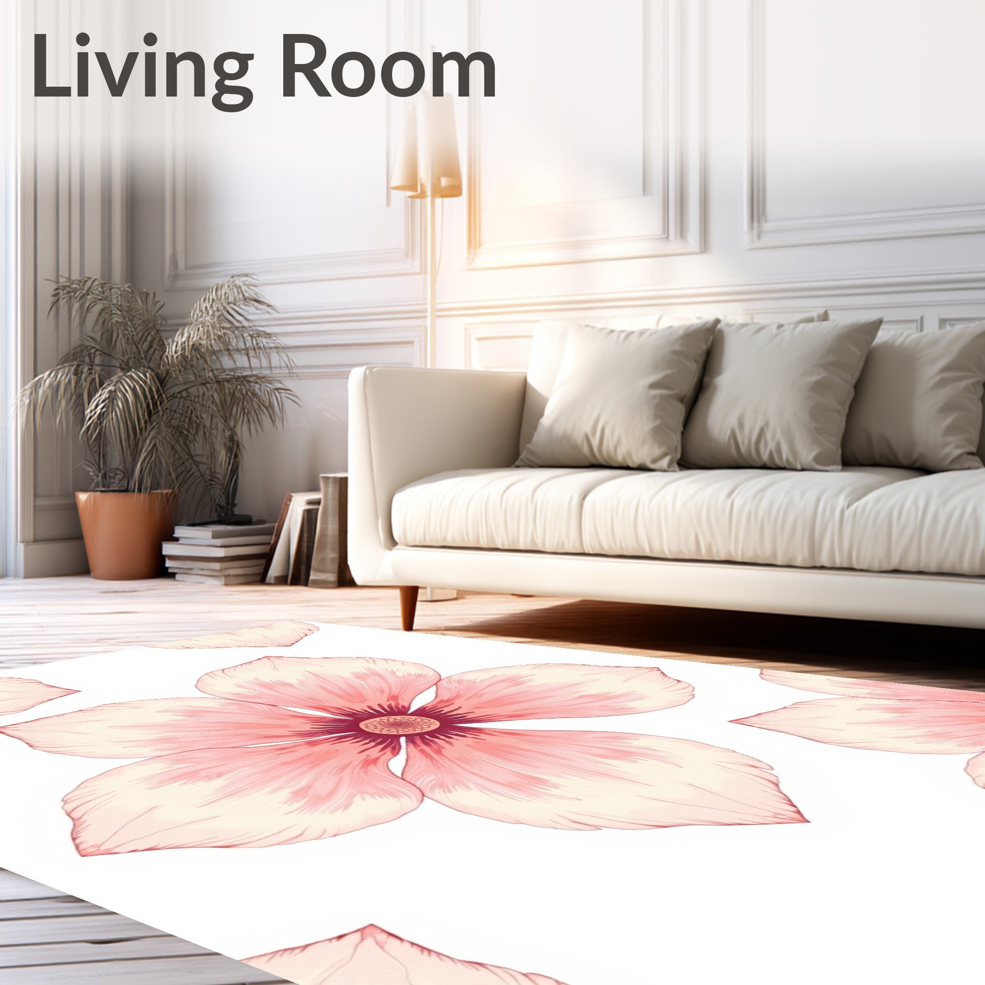 Soft Pink Blossom Garden Rug