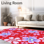 Crimson Cherry Blossom Garden Rug