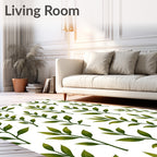 Fresh Green Leafy Branch Repeats Rug