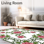 Vintage Rose Garden Border Rug