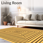 Burnt Orange Geometric Tunnel Rug
