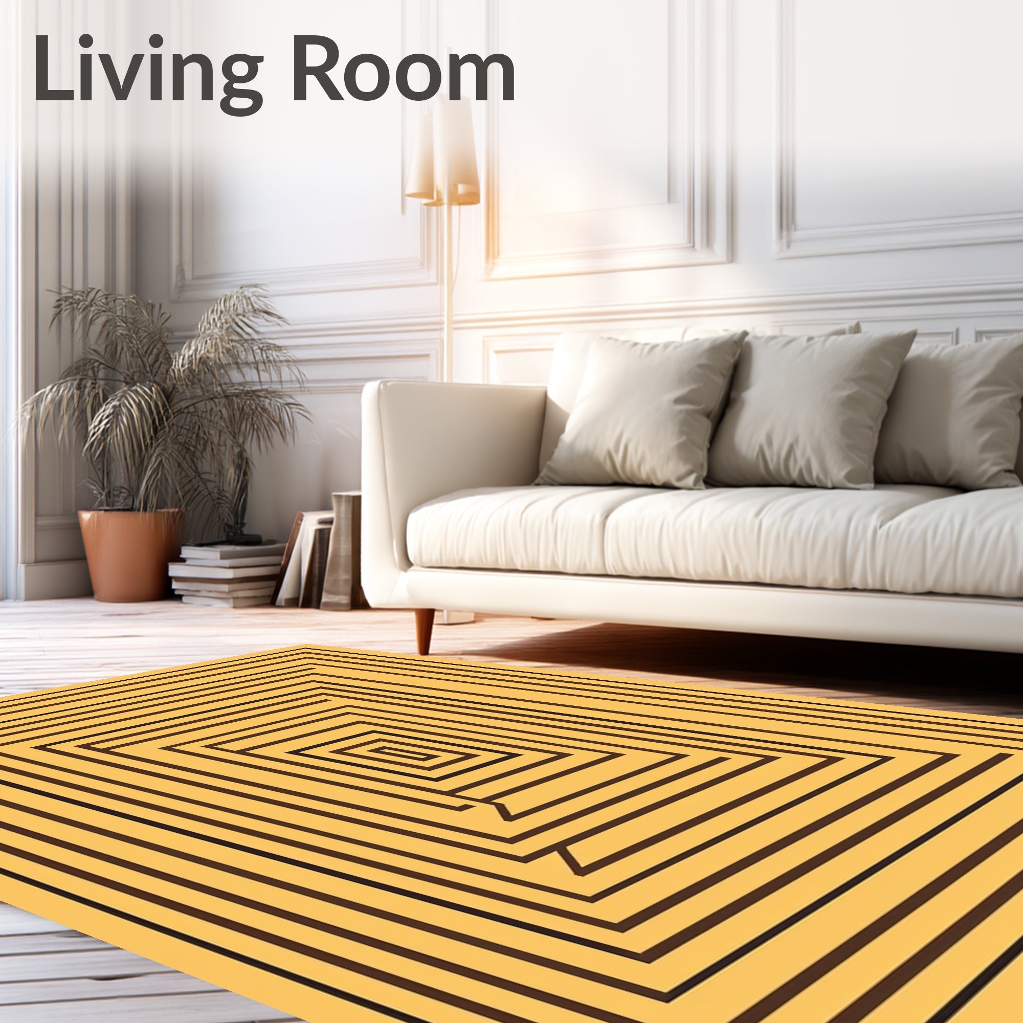 Burnt Orange Geometric Tunnel Rug