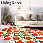 Orange Pumpkin Patch Autumn Foliage Rug