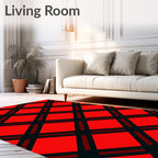 Bold Red Diamond Plaid Rug