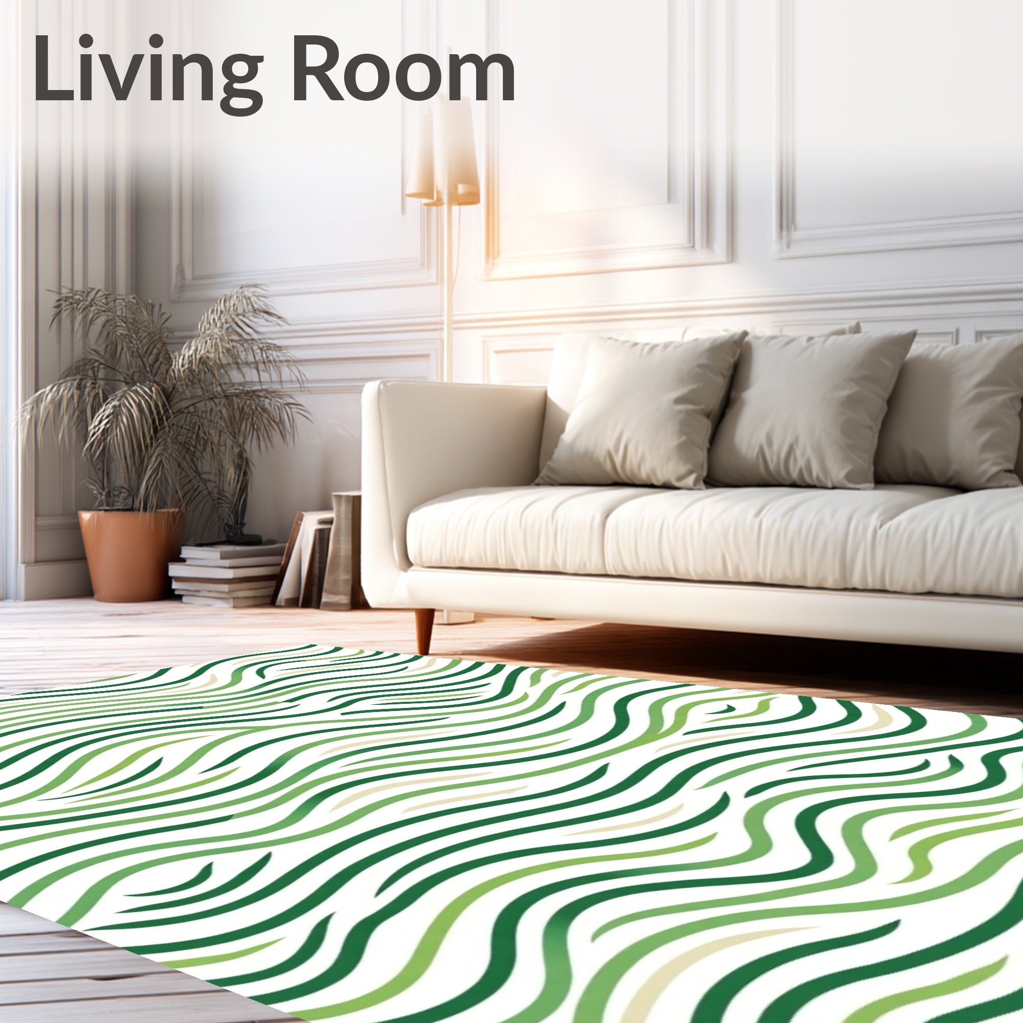 Verdant Green Wavy Stripes Rug