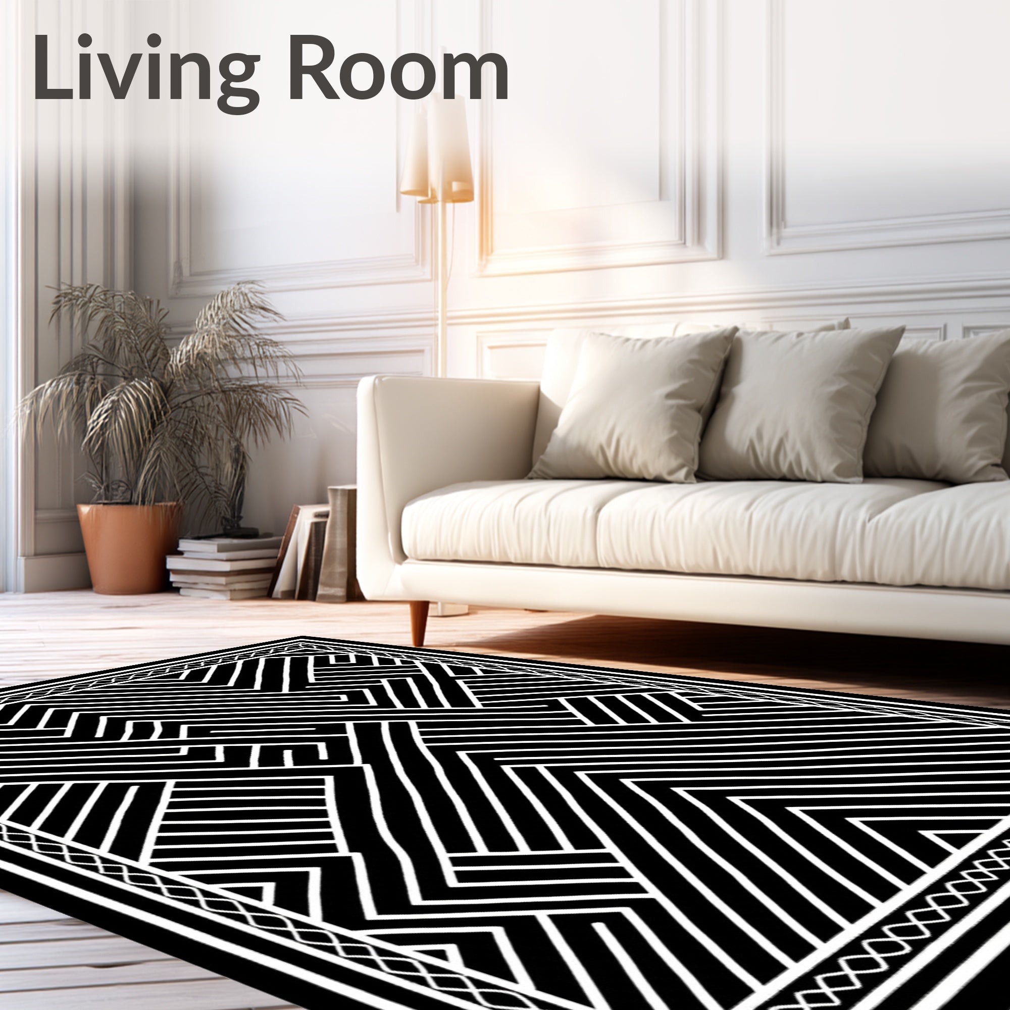 Sharp Labyrinth Geometric Overlay Rug