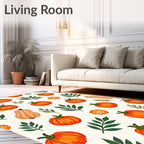 Orange Pumpkin Autumn Harvest Illustration Rug