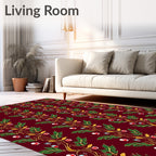 Crimson Berry Vine Garland Rug