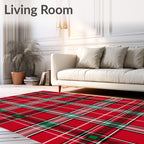 Crimson Emerald White Plaid Rug