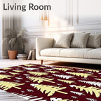 Golden Winter Woodland Tree Scene Rug