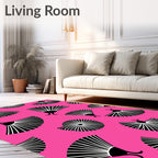 Pink Contemporary Fan Medallion Rug