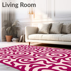 Crimson Swirls Organic Form Rug
