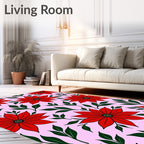 Crimson Blossom Spring Garden Rug