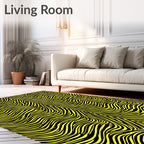 Bold Yellow Animal Print Lines Rug