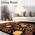Autumn Pumpkin Leaf Garland Rug