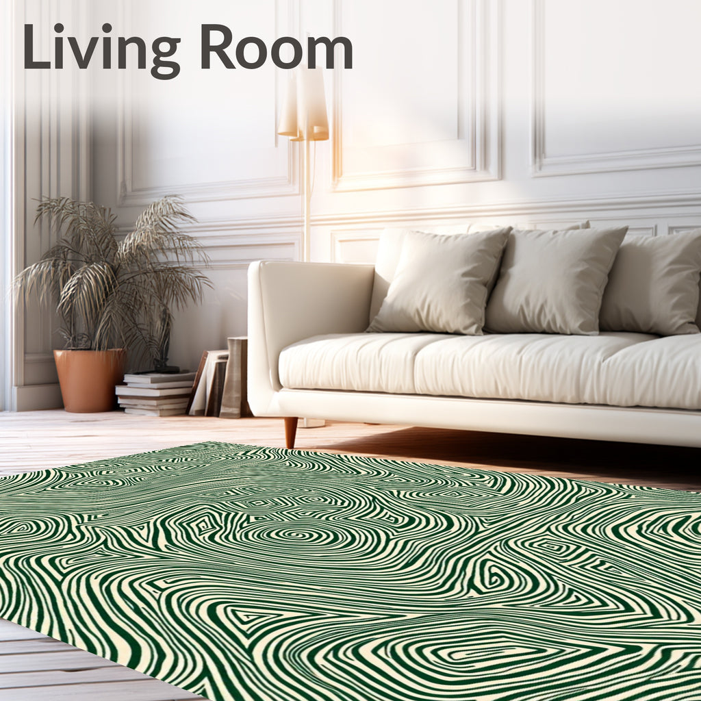 Emerald Green Topographic Swirl Rug