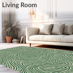 Emerald Green Topographic Swirl Rug
