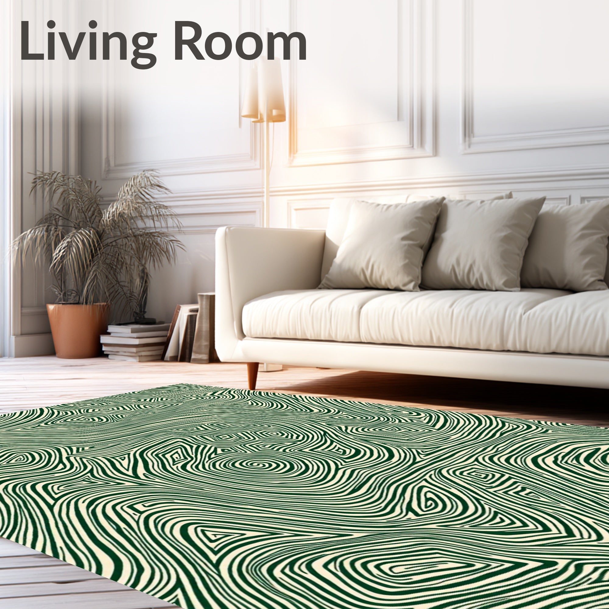 Emerald Green Topographic Swirl Rug