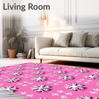Pink Snowflake Medallion Repeat Rug