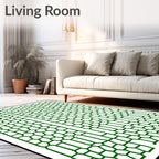 Dark Green Hexagon Cells Rug