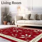 Crimson Winter Holly Snowflake Medallion Rug