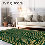 Deep Emerald Maze Laurel Foliage Rug