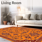 Crimson Floral Vine Medallion Cover Rug