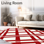 Red Lattice Intersecting Lines Rug