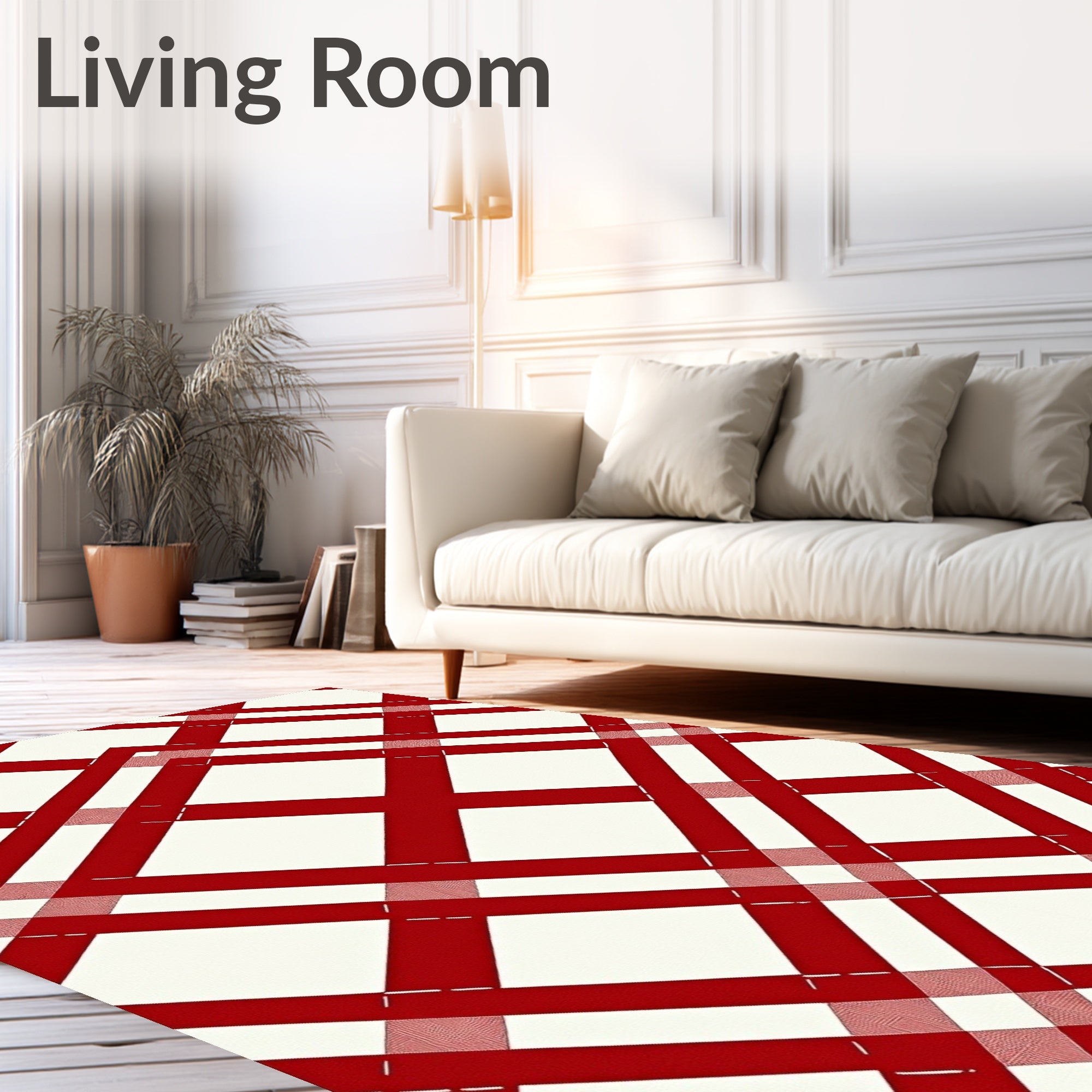 Red Lattice Intersecting Lines Rug