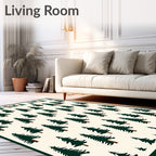 Forest Evergreen Tree Repeating Pattern Rug