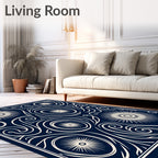 Celestial Starburst Navy Textile Rug