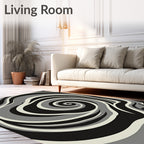 Monochromatic Swirl Abstract Rug