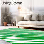 Vibrant Green Zebra Stripe Rug