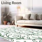 Dark Green Twining Leaf Vine Rug