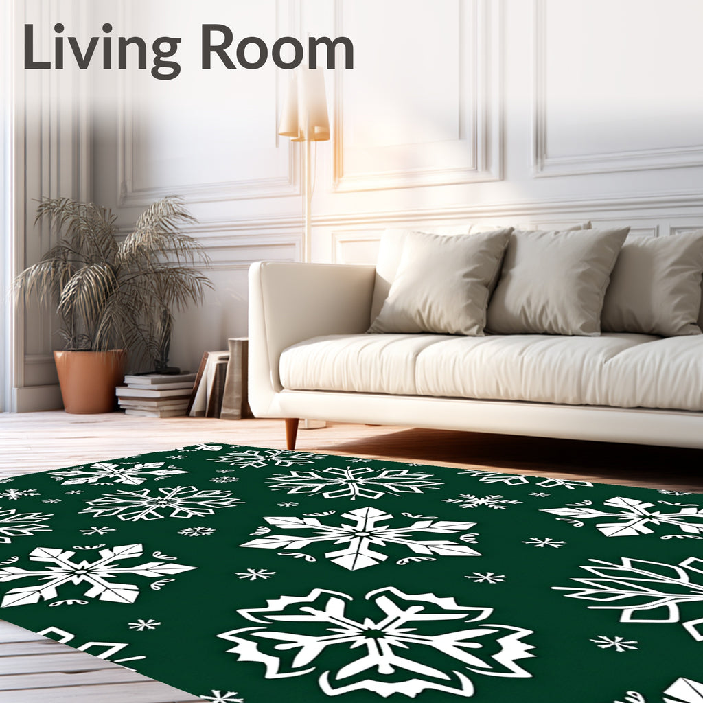 Winter White Snowflake Christmas Rug