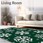 Winter White Snowflake Christmas Rug