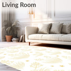 Golden Grassland Floral Starburst Arrangement Rug
